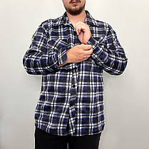 Сорочка чоловіча зимова картата на ґудзику XL — 5XL Сорочка тепла на байці Ao longcom, фото 5