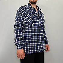 Сорочка чоловіча зимова картата на блискавці XL — 5XL Сорочка тепла на байці Ao longcom, фото 4