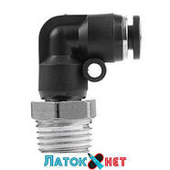 З'єднання цангове L-подібне для поліуретанових та інших шлангів 4 мм 1/4 зовнішня різь PT-2330 Intertool, фото 3