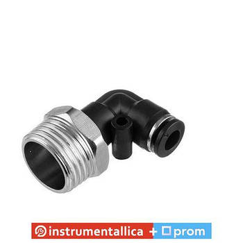 З'єднання цангове L-подібне для поліуретанових та інших шлангів 6 мм 1/2 зовнішня різь PT-2341 Intertool