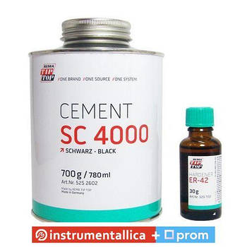 Клей двокомпонентний SC-4000 780 мл чорний + затверджувач ER-42 30 г TipTop 5252602