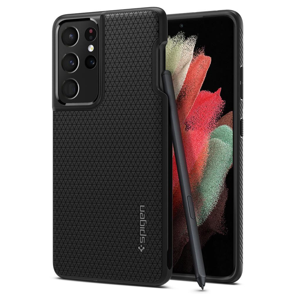 Чехол Spigen для Samsung Galaxy S21 Ultra - Liquid Air, Pencil Edition, без стілуса! Black (ACS02831)