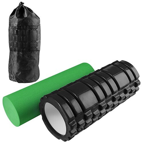 Ролик для йоги, масажу 2в1, 33 х 14 см, 33 х 9.5см, пластик, EVA, чохол