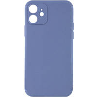 Силиконовый защитный чехол на Iphone 12 голубой / Mist blue Full Camera