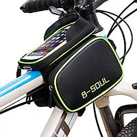 Велосумка для телефона и аксессуаров B-Soul GA-75, Зеленая / Сумка для велосипеда на раму