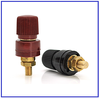 Мідна гвинтова клема 10 мм чорна+червона продається парою