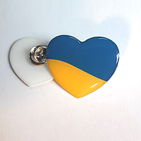 Значок патриотический - Флаг Украины в форме сердца