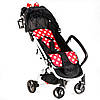 Дитяча коляска прогулянкова (підсклянник, телескопічна ручка) JOY Elegans A-12295 Чорна Мінні Маус, фото 6
