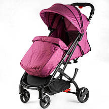 Дитяча коляска прогулянкова (підсклянник, телескопічна ручка) JOY Elegans A-16207 Рожева, фото 5
