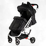 Дитяча коляска прогулянкова (підсклянник, телескопічна ручка) JOY Elegans A-43081 Чорна Міккі Маус, фото 3