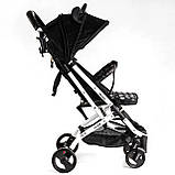 Дитяча коляска прогулянкова (підсклянник, телескопічна ручка) JOY Elegans A-43081 Чорна Міккі Маус, фото 5