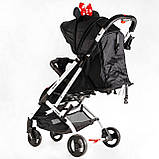Дитяча коляска прогулянкова (підсклянник, телескопічна ручка) JOY Elegans A-12295 Чорна Мінні Маус, фото 4