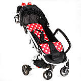 Дитяча коляска прогулянкова (підсклянник, телескопічна ручка) JOY Elegans A-12295 Чорна Мінні Маус, фото 6
