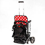 Дитяча коляска прогулянкова (підсклянник, телескопічна ручка) JOY Elegans A-12295 Чорна Мінні Маус, фото 7