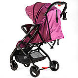 Дитяча коляска прогулянкова (підсклянник, телескопічна ручка) JOY Elegans A-16207 Рожева, фото 4