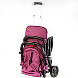 Дитяча коляска прогулянкова (підсклянник, телескопічна ручка) JOY Elegans A-16207 Рожева, фото 7