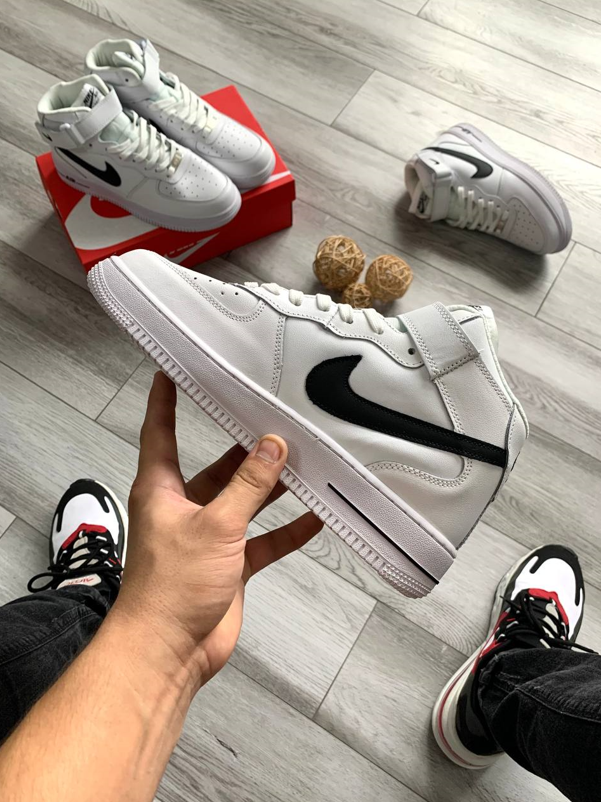 Купить Мужские кроссовки Nike Air Force 1 Mid white Найк Аир Форсы ...