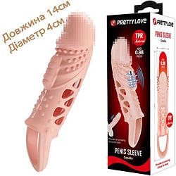 Подовження насадки на пенісі з вібруостимуляцією Бейле Прекрасна любов - пеніс Сколін Cecelia