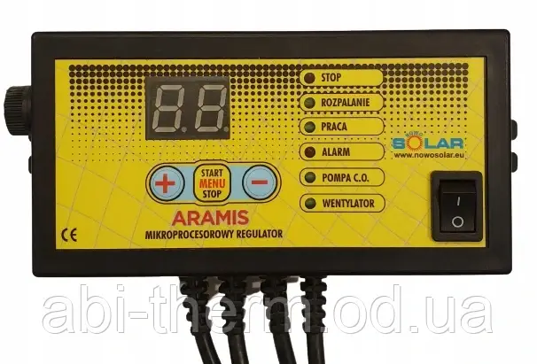Автоматика Nowosolar Aramis + Нагнітальний вентилятор NWS-75/Р метал чорний із засувкою