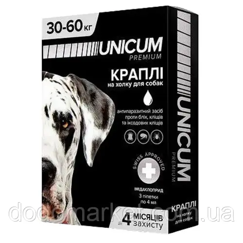 Капли Unicum Complex Premium от гельминтов, блох и клещей для собак, 30 ...