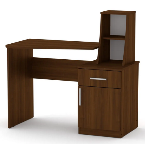 Письмовий стіл Компаніт Школяр-3 в кольорі горіх-темний 1100х750+298х570 мм