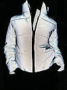 Жіноча демісезонна світловідбиваюча коротка куртка на блискавці з коміром стійкою 65KU340, фото 6