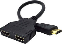 Розгалужувач HDMI->2хHDMI (M/F) Cablexpert, 0.3м, Black (DSP-2PH4-04) (код 95185)