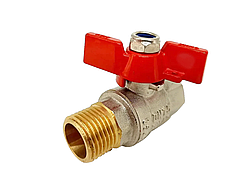 Кран кульовий латунний 3/4 вн, рукоятка метелик, ТМ "ORSO"