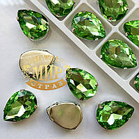 Стрази в ланцюгах, Крапля, Розмір 13x18, Колір Peridot