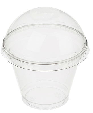 Стакан десертний 250мл з купольною кришкою (без отвору) - 50шт