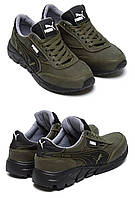 Мужские кожаные кроссовки Puma (Пума) Anzarun Green, мужские туфли зеленые, кеды повседневные. Мужская обувь