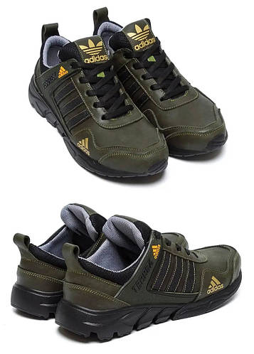 Купить Мужские кожаные кроссовки Adidas, Адидас Terrex Green, мужские ...