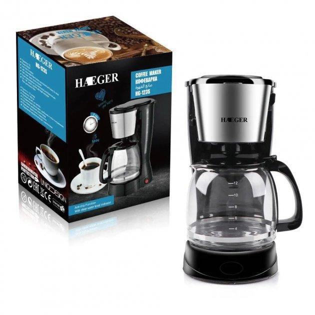 Капільна електрична кавоварка Haeger 123S 1,5л 800W, фото 1