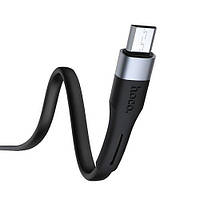 Кабель Usb Micro USB HOCO X34 Surpass 2.4A 1m (плоский) Black