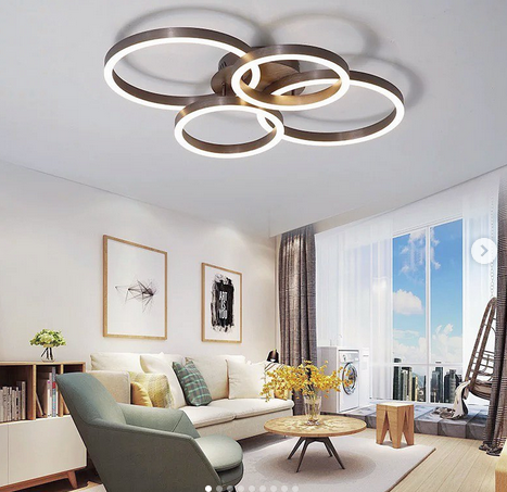 СТЕЛЬОВА LED ЛЮСТРА В КОРПУСІ COFFEE НА 4 КІЛЬЦЯ A 8008/2+2 BCOFFEE, фото 1