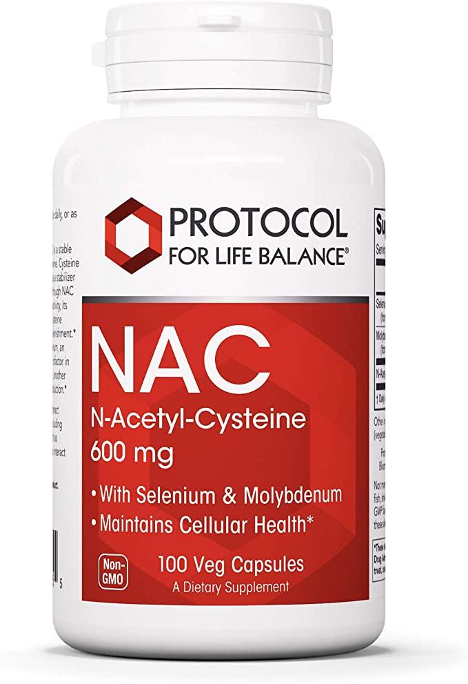 N-ацетил-цистеїн NAC Protocol for Life Balance, 600 мг 100 капсул