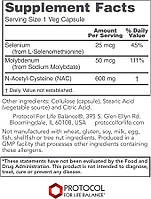 N-ацетил-цистеїн NAC Protocol for Life Balance, 600 мг 100 капсул, фото 3
