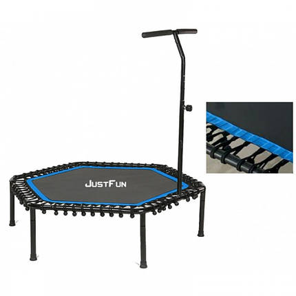 Батут для джампінгу Just Fun Fitness 135 см., з ручкою. Синій, фото 3