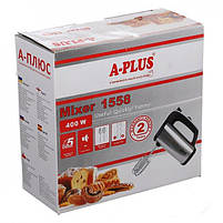 Міксер ручний A-Plus 1558 (400 Вт) 5 швидкостей + 4 насадки, фото 6