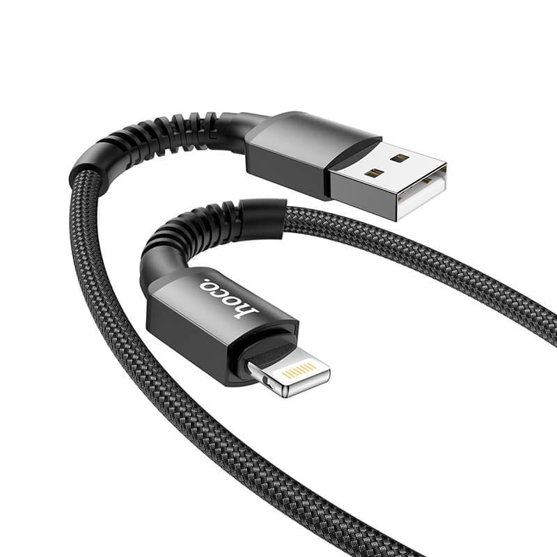 Кабель для телефона HOCO Lightning 1M 2.4A Чорний