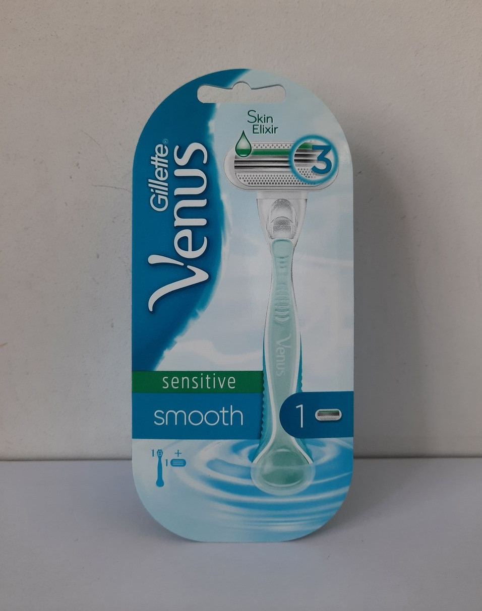 Станок женский для бритья Gillette Venus3 Smooth Sensitive + 1 картридж (Жиллет Венус ) - фото 1 - id-p348741338