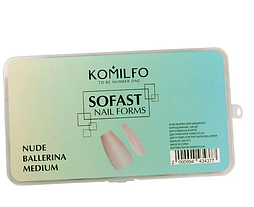 Гелевые типсы для наращивания Komilfo SoFast Nail Forms Nude Ballerina Medium 300 шт