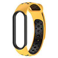 Ремешок Deexe Color Style для Xiaomi Mi Band 5 / Mi Band 6 / Mi Band 7 - Yellow / Black