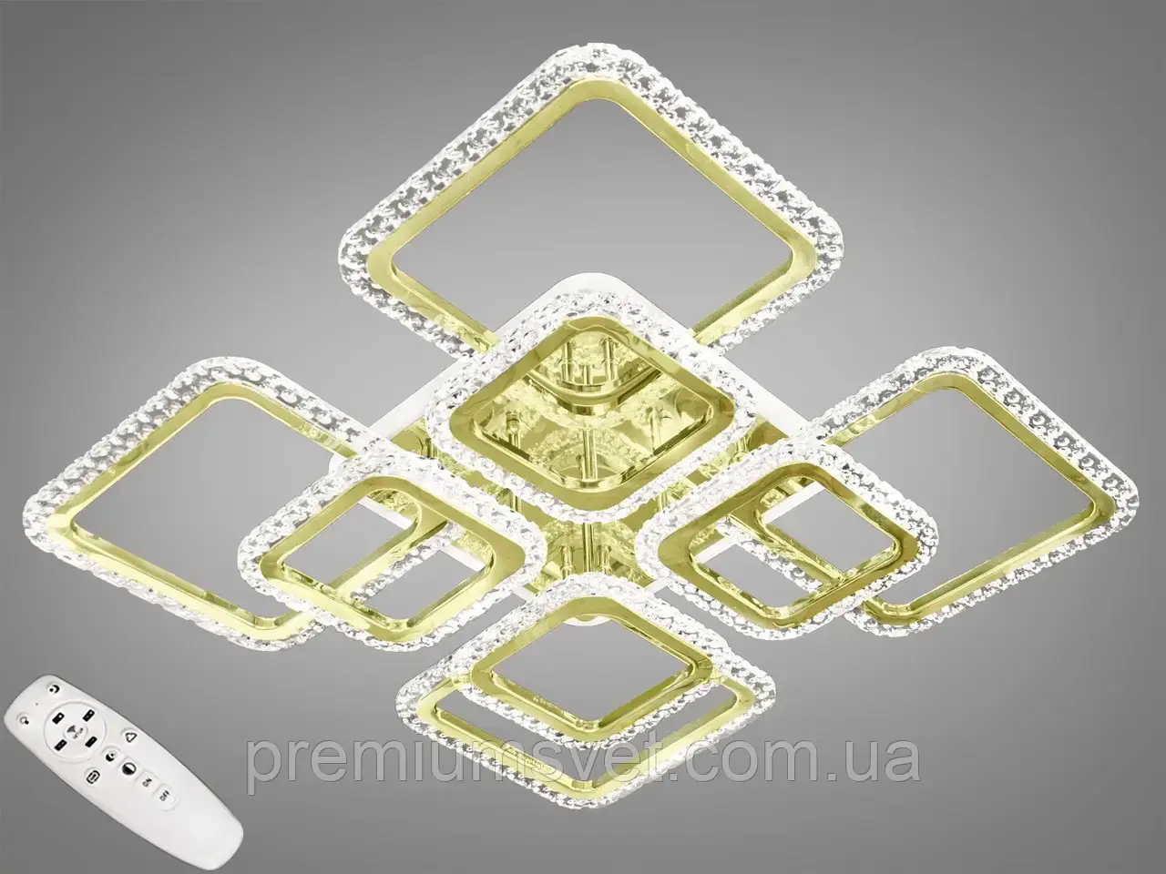 Люстра стельова  світлодіодна A8170/4+4 G LED 3color dimmer, фото 1