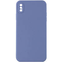 Силиконовый защитный чехол для Iphone X голубой / Mist blue