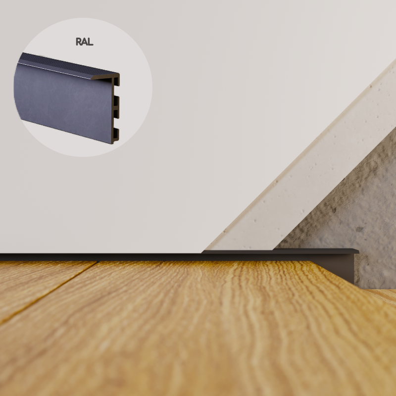 Плінтус прихованого монтажу алюмінієвий ALU-S3015 Фарбований, фото 1