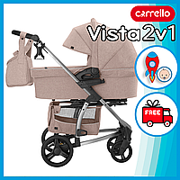 Детская универсальная коляска Carrello Vista 2в1 CRL-6501/1 (чехол на ножки, москитная сетка, сумка) Бежевый