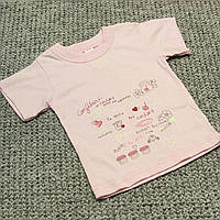 Дитяча кофточка футболка р 80-86 7-12 міс з кнопками короткий рукав для малюків літня КУЛІР 3174 Рожевий