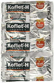 Кофлет льодяники імбіри і мед (Koflet-H Lozenges Ginger) Himalaya 6 штук