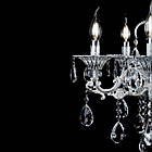 Класична люстра-свічка на 6 лампочок Е14 біла з сріблом VL-L3388/6C (CRL), фото 2